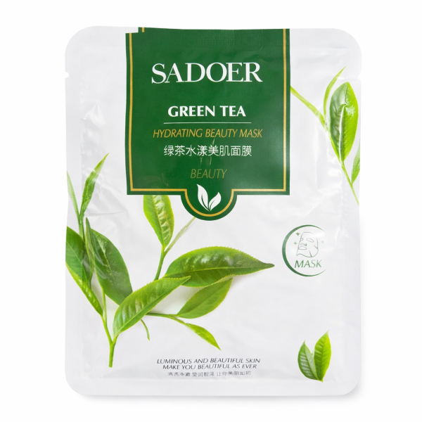 SADOER Green Tea Hydrating Beauty Sheet Mask – Oil Control & Deep Hydration Care (1 Sheet)